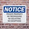 Signmission Private Property No Trespassing No Soliciting OSHA Notice Sign, Plastic, 10in W x 7in L, 2PK OS-2PACK-NS-P-710-L-17850 - alternate 6